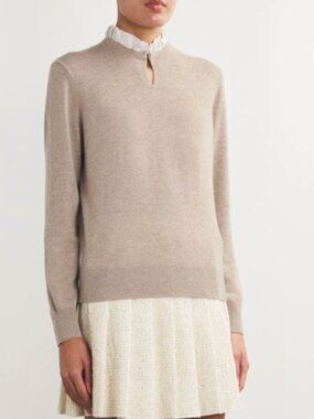 Sandro Ruffled Neckline Wool and Cashmere Sweater Size S